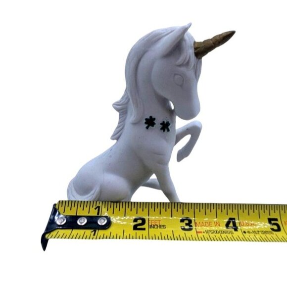 Vintage Lefton Unicorn Figurine Lucky Irish Shamrock 1985 Porcelain Bisque - Picture 6 of 9
